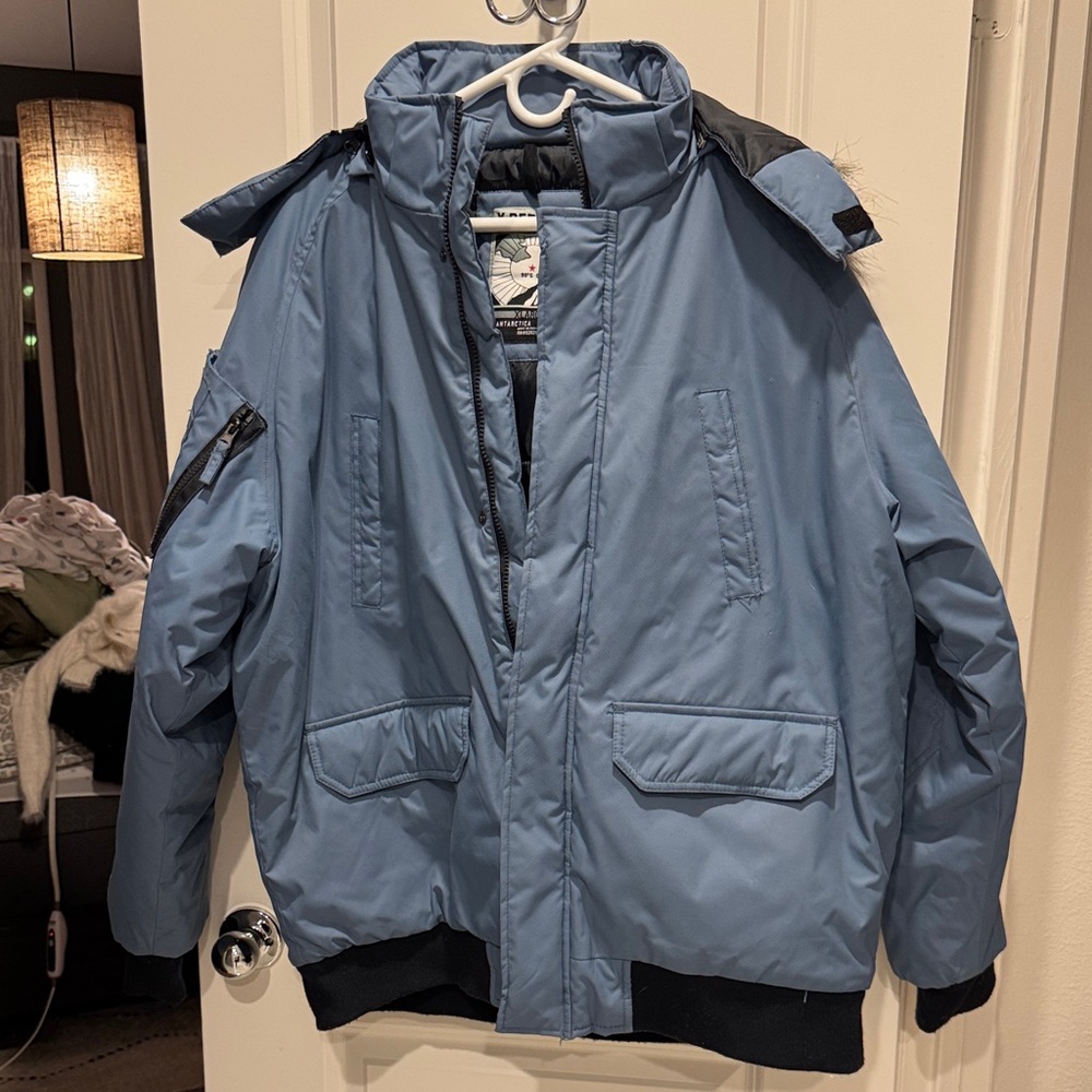 South Pole Men's Light Blue Puffer Jacket